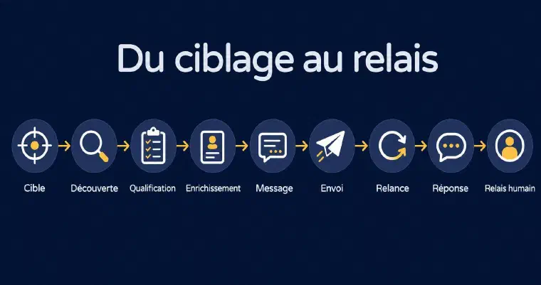 Chaîne de prospection du ciblage jusqu&rsquo;au relais humain